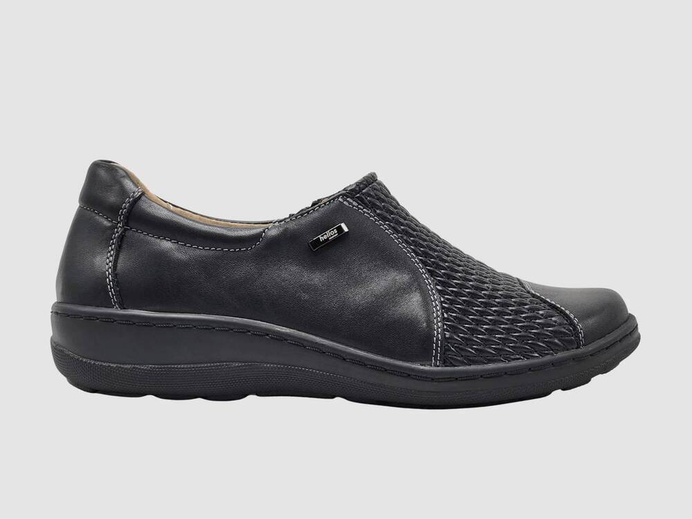 NEW HELIOS women's nyx leather slip on shoes in black
